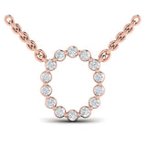 Diamond Alphabet Pendant Necklace, O