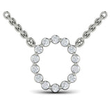Diamond Alphabet Pendant Necklace, O