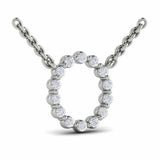Diamond  Alphabet Pendant Necklace, O