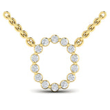 Diamond Alphabet Pendant Necklace, O