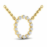 Diamond Alphabet Pendant Necklace, O