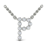Diamond Alphabet Pendant Necklace, P