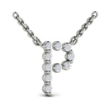 Diamond  Alphabet Pendant Necklace, P