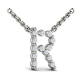 Diamond  Alphabet Pendant Necklace, R