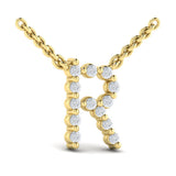 Diamond Alphabet Pendant Necklace, R