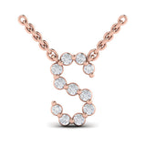 Diamond Alphabet Pendant Necklace, S