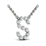 Diamond  Alphabet Pendant Necklace, S