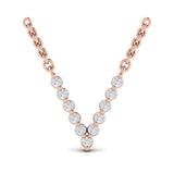 Diamond Alphabet Pendant Necklace, V