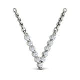 Diamond  Alphabet Pendant Necklace, V