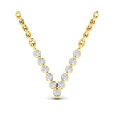 Diamond Alphabet Pendant Necklace, V