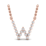 Diamond Alphabet Pendant Necklace, W