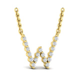 Diamond Alphabet Pendant Necklace, W