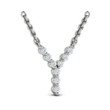 Diamond  Alphabet Pendant Necklace, Y