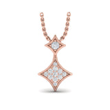 Diamond Cluster Double Vlora Star Pendant Necklace