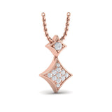 Diamond Cluster Double Vlora Star Pendant Necklace