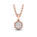 Diamond Cluster Honeycomb Pendant Necklace