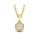 Diamond Cluster Honeycomb Pendant Necklace