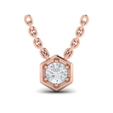 Single Diamond Honeycomb Pendant Necklace