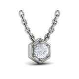 Single Diamond Honeycomb Pendant Necklace