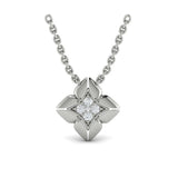 Diamond Vlora Star Floral Pendant Necklace
