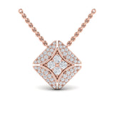 Diamond Vlora Star with Channel Set Diamond Cluster Pendant Necklace