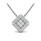 Diamond Vlora Star with Channel Set Diamond Cluster Pendant Necklace