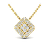 Diamond Vlora Star with Channel Set Diamond Cluster Pendant Necklace