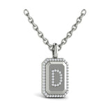 Diamond Medallion Alphabet Pendant Link Necklace, D