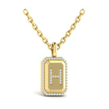 Diamond Medallion Alphabet Pendant Link Necklace, H