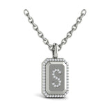 Diamond Medallion Alphabet Pendant Link Necklace, S