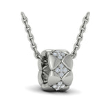 Diamond Cluster Barrel Pendant Necklace