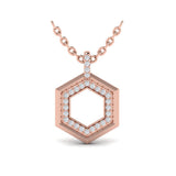 Diamond Open Honeycomb Pendant Necklace