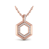 Diamond Open Honeycomb Pendant Necklace
