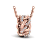 Channel Set Link with Diamonds Pendant Necklace