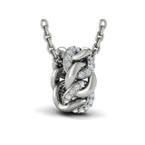 Channel Set Link with Diamonds Pendant Necklace