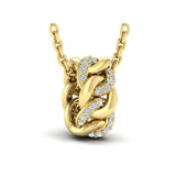Channel Set Link with Diamonds Pendant Necklace