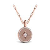 Center Star Diamonds and Bezel Pendant Necklace