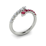 Diamond and Ruby Open Wrap Ring 