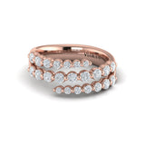 Diamond Three Row Wrap Ring
