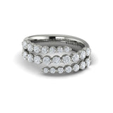 Diamond Three Row Wrap Ring