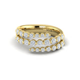 Diamond Three Row Wrap Ring