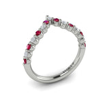 Diamond and Ruby Chevron Ring