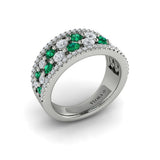 Diamond and Emerald Cluster Statement Ring