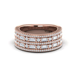 Diamond Baguette Multi-Row Ring