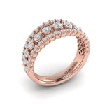 Diamond Three Row Ring