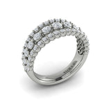 Diamond Three Row Ring