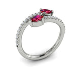 Diamond and Pear Ruby Wrap Ring