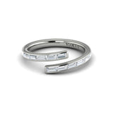 Channel Set Diamond Baguette Open Wrap Ring