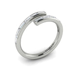 Channel Set Diamond Baguette Open Wrap Ring