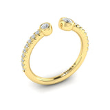 Graduating Diamond Open Ring